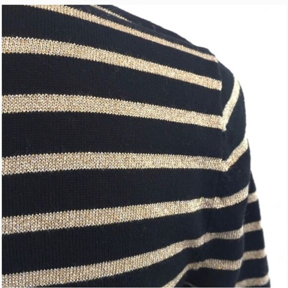 Lauren Ralph Lauren black gold knit striped turtleneck sweater Sz 2X NWT - Picture 5 of 9